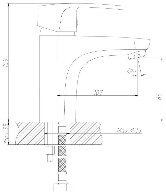 Смеситель для раковины DecoRoom DR70011 белый купить,29750