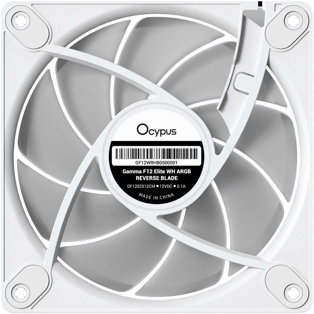 Вентилятор для корпуса Ocypus Gamma F12 Elite WH ARGB REVERSE BLADE, Gamma-F12-WH1AM01E-GL купить,NaN