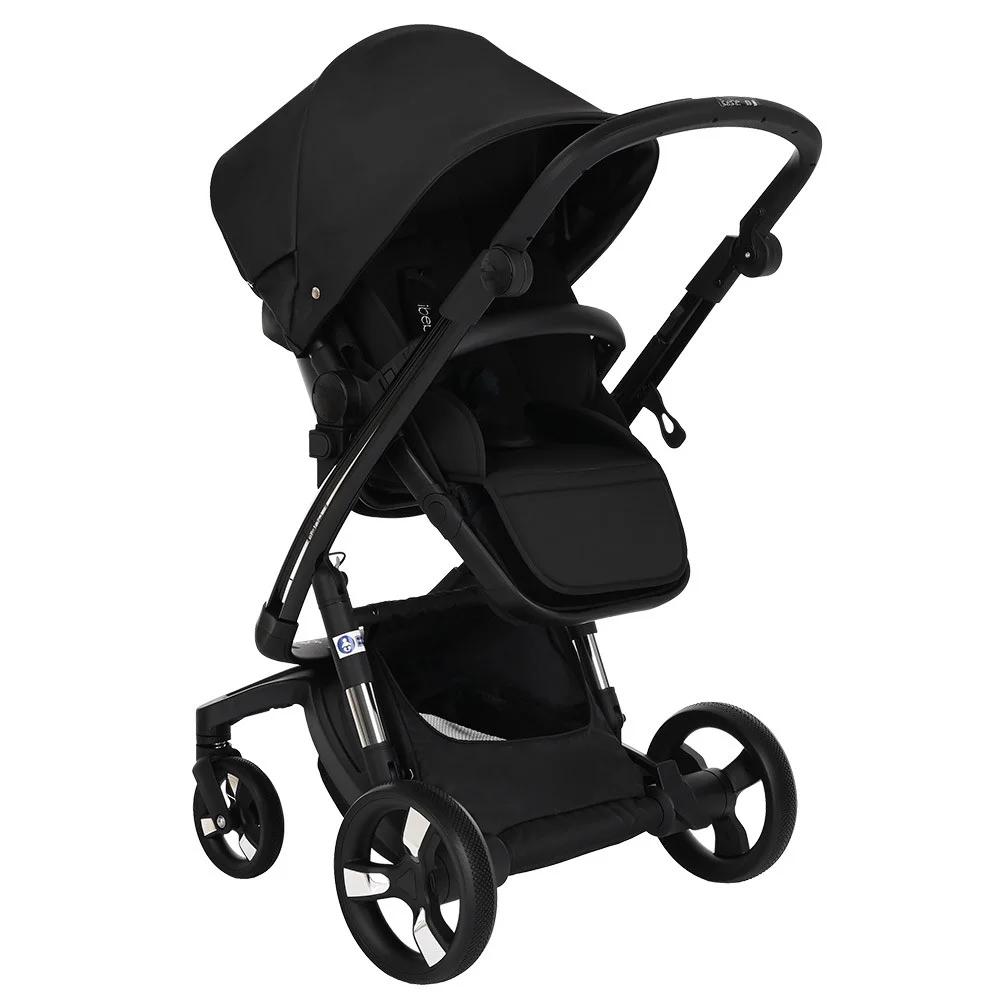Коляска 2 в 1 Ibebe I-Stop Leather Black/Black купить,NaN