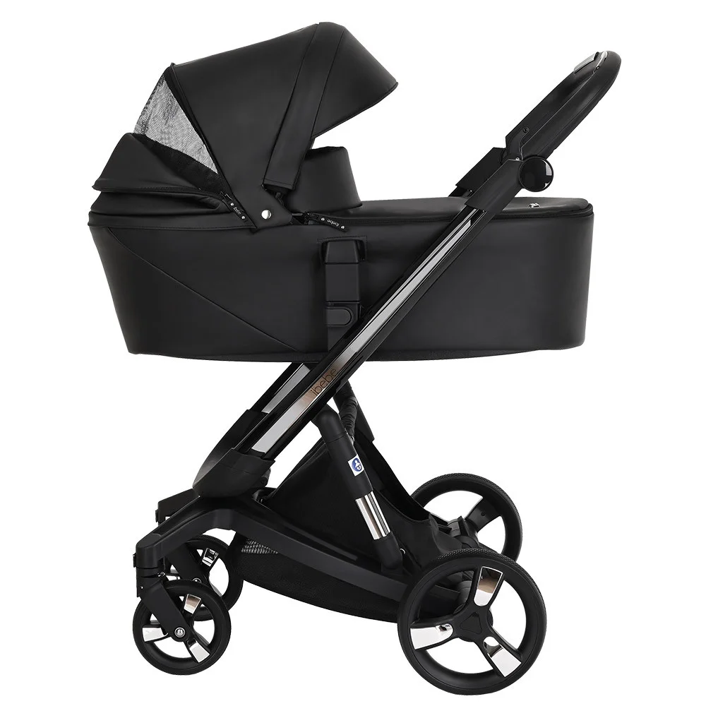 Коляска 2 в 1 Ibebe I-Stop Leather Black/Black купить,NaN