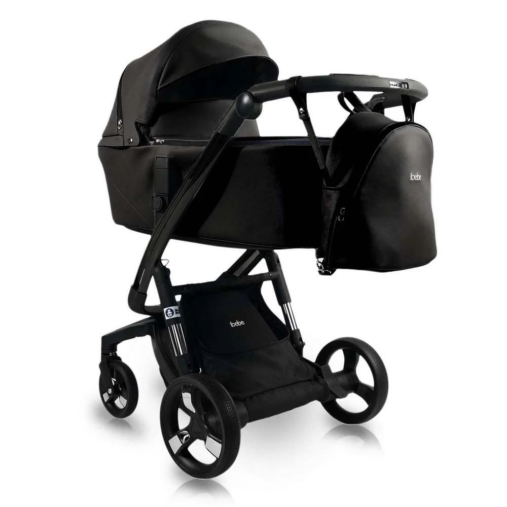 Коляска 2 в 1 Ibebe I-Stop Leather Black/Black купить,NaN