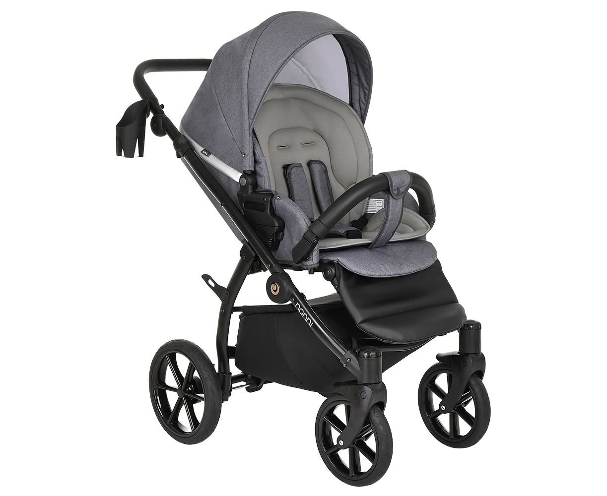 Коляска 3 в 1 Tutis Nanni Кожа Gray/Silver купить,NaN