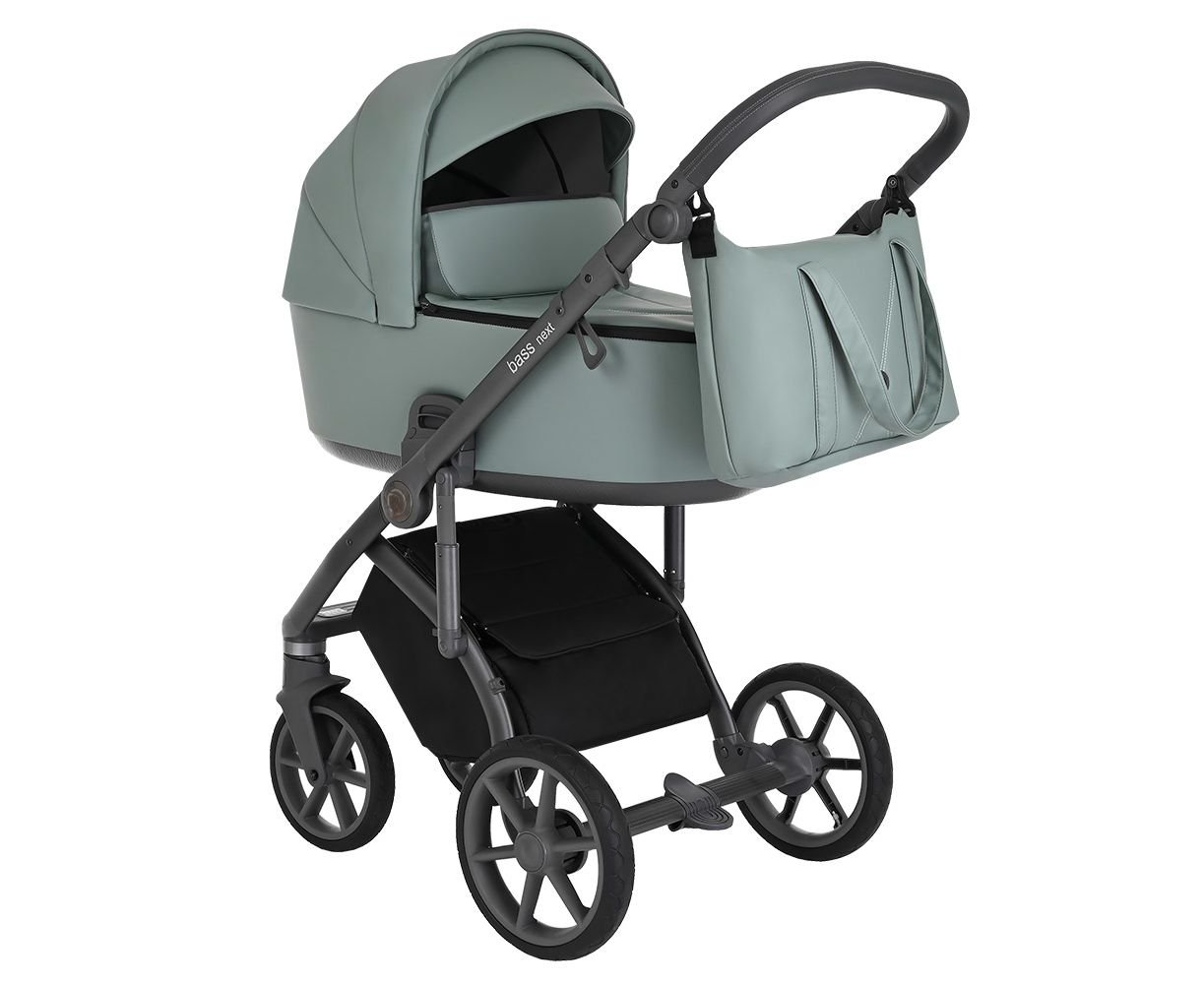 Коляска 2в1 Roan Bass Next Кожа Misti Mint/Grey купить,NaN