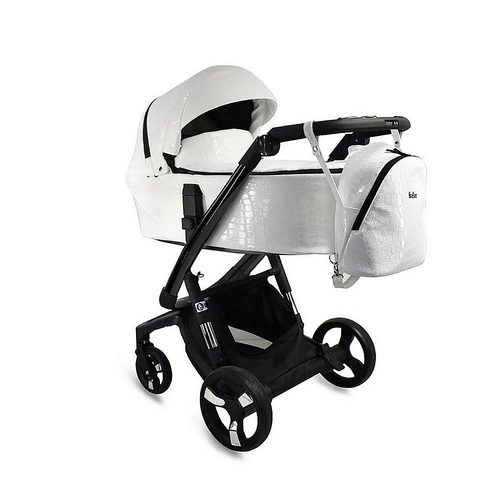 Коляска 2 в 1 Ibebe I-Stop Leather White/Chrom купить,NaN
