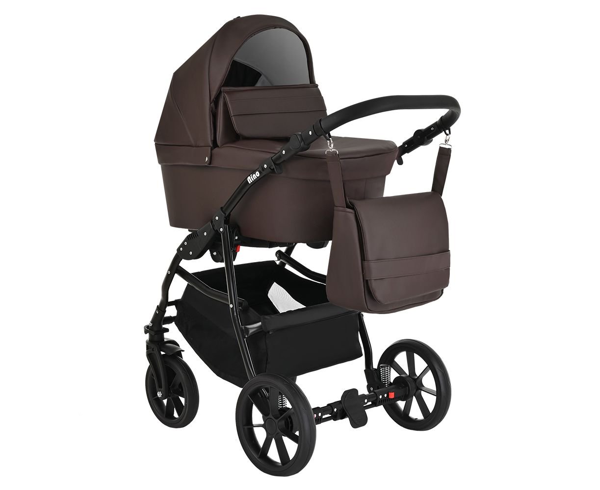 Коляска 2в1 Pituso Nino Кожа Dark Brown купить,NaN