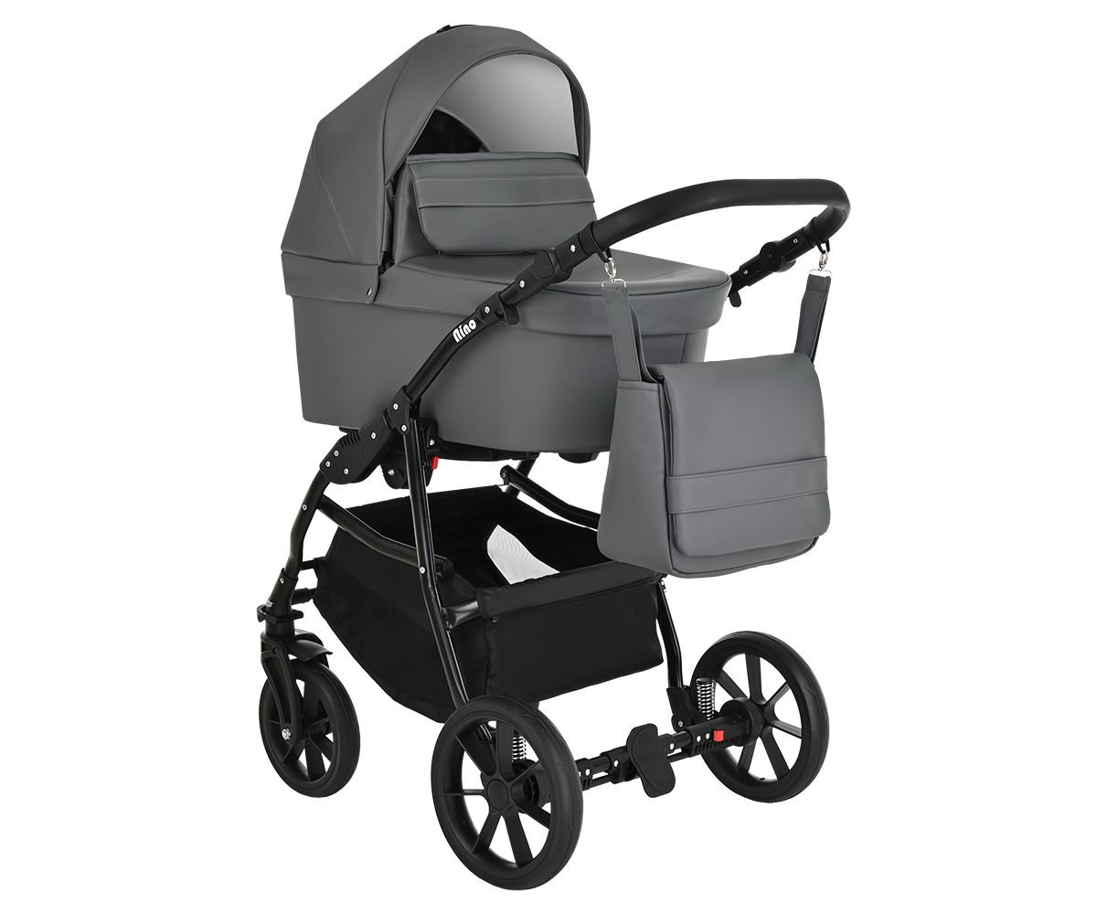 Коляска 2в1 Pituso Nino Кожа Dark Grey купить,NaN