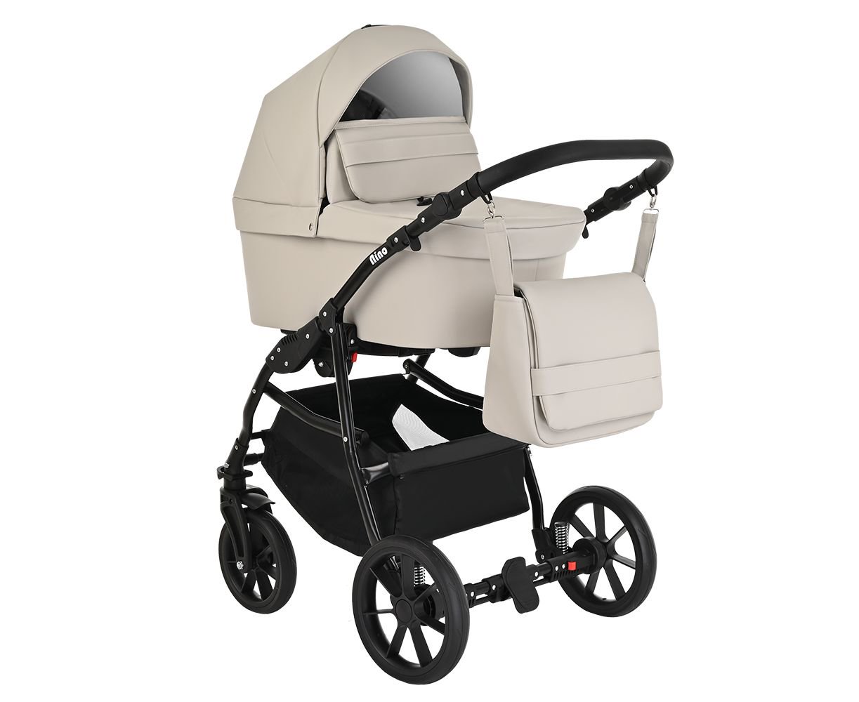 Коляска 2в1 Pituso Nino Кожа Light Grey