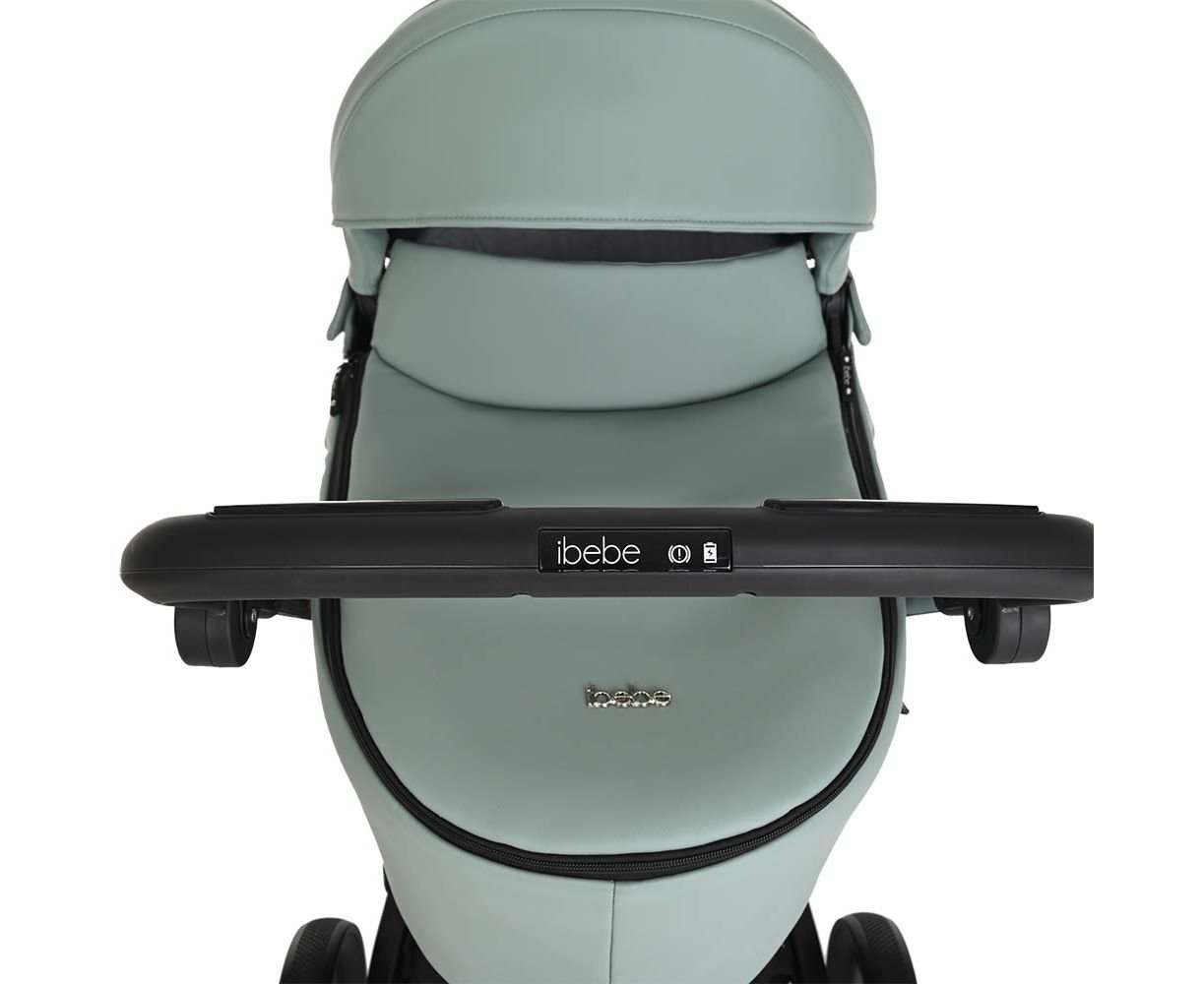 Коляска 2 в 1 Ibebe I-Stop Leather Turquoise/Chrom купить,NaN