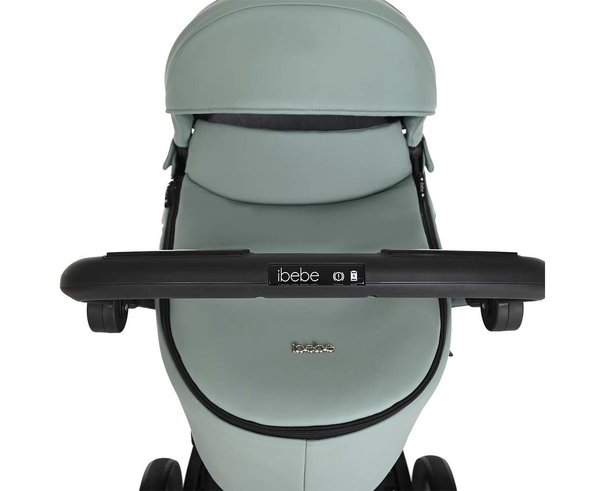 Коляска 2 в 1 Ibebe I-Stop Leather Turquoise/Chrom купить,NaN