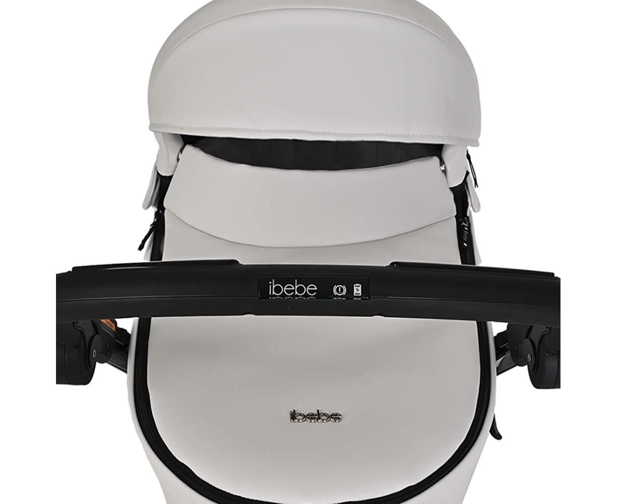 Коляска 2 в 1 Ibebe I-Stop Leather White/Black купить,NaN