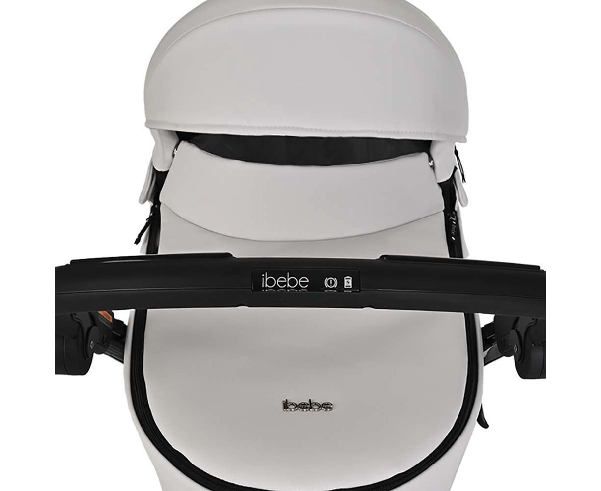 Коляска 2 в 1 Ibebe I-Stop Leather White/Black купить,NaN