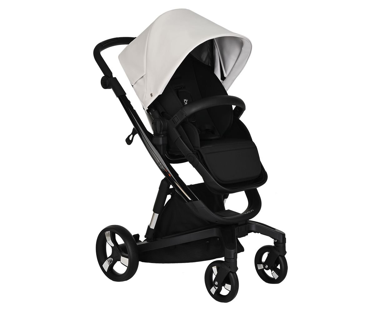 Коляска 2 в 1 Ibebe I-Stop Leather White/Black купить,NaN