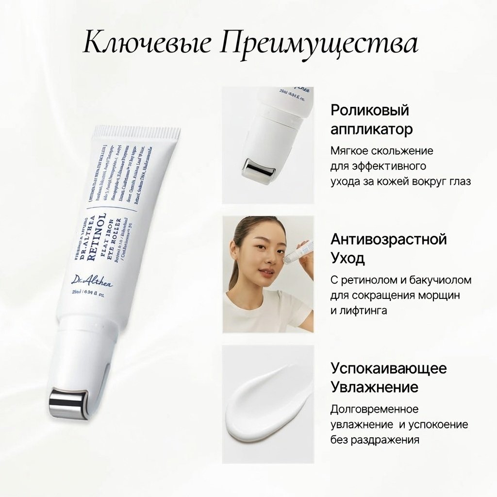 Dr. Althea сыворотка Retinol Flat Iron Eye Roller Сыворотка-Роллер с Ретинолом Вокруг Глаз 25ml для области вокруг глаз 25 мл