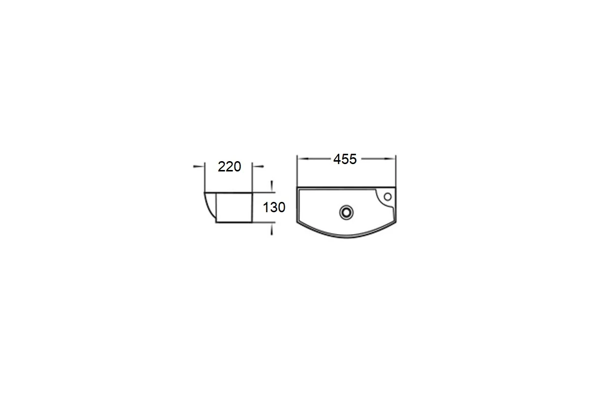 Раковина подвесная Weltwasser WW AISBACH 7946 GL-WT R 455х220х130мм белый