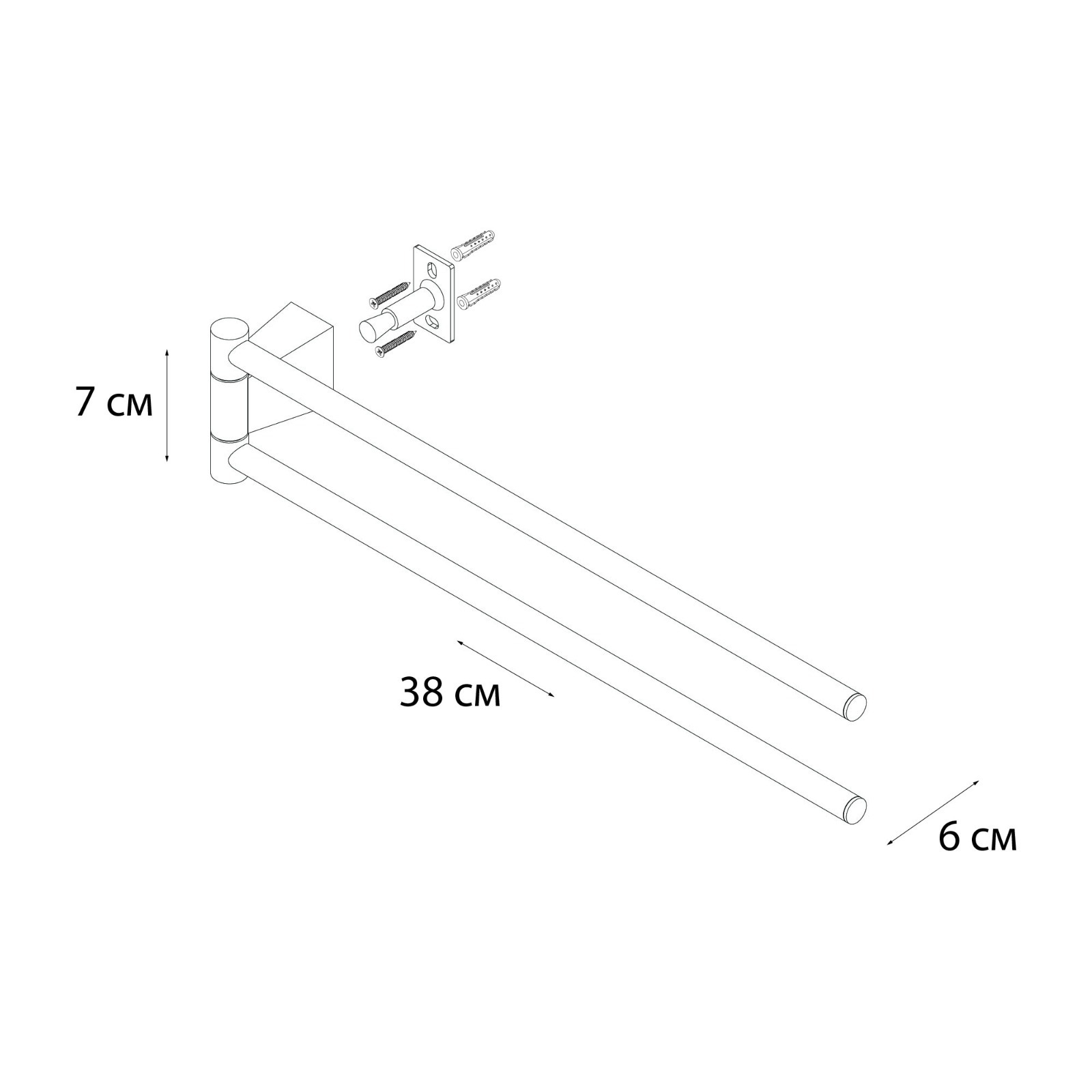 Полотенцедержатель рога 2-ой Fixsen Trend FX-97802A черный