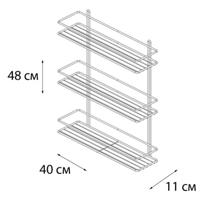 Полка прямая трехэтажная белая FX-730W-3