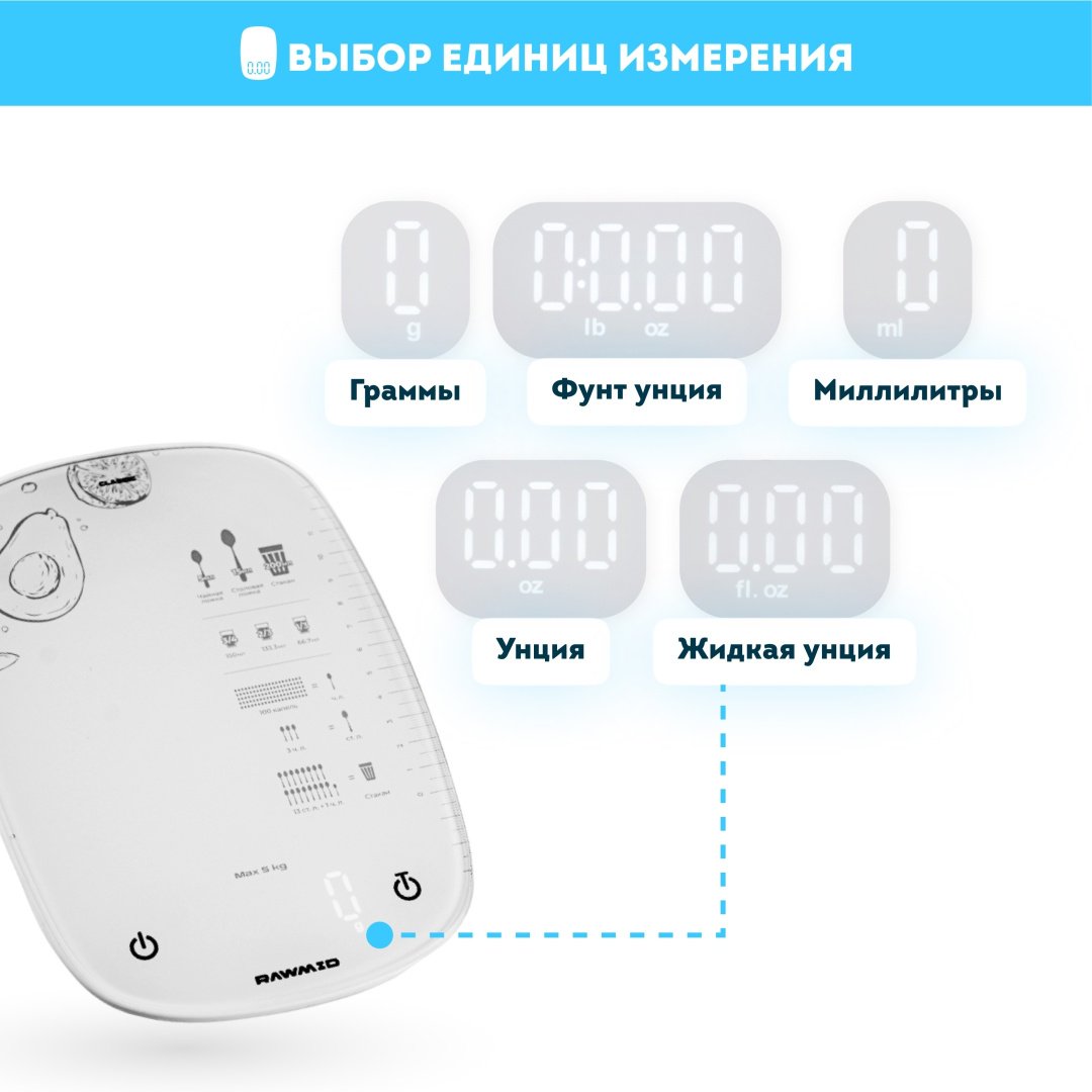Кухонные весы Rawmid RCS-02 белый купить,NaN
