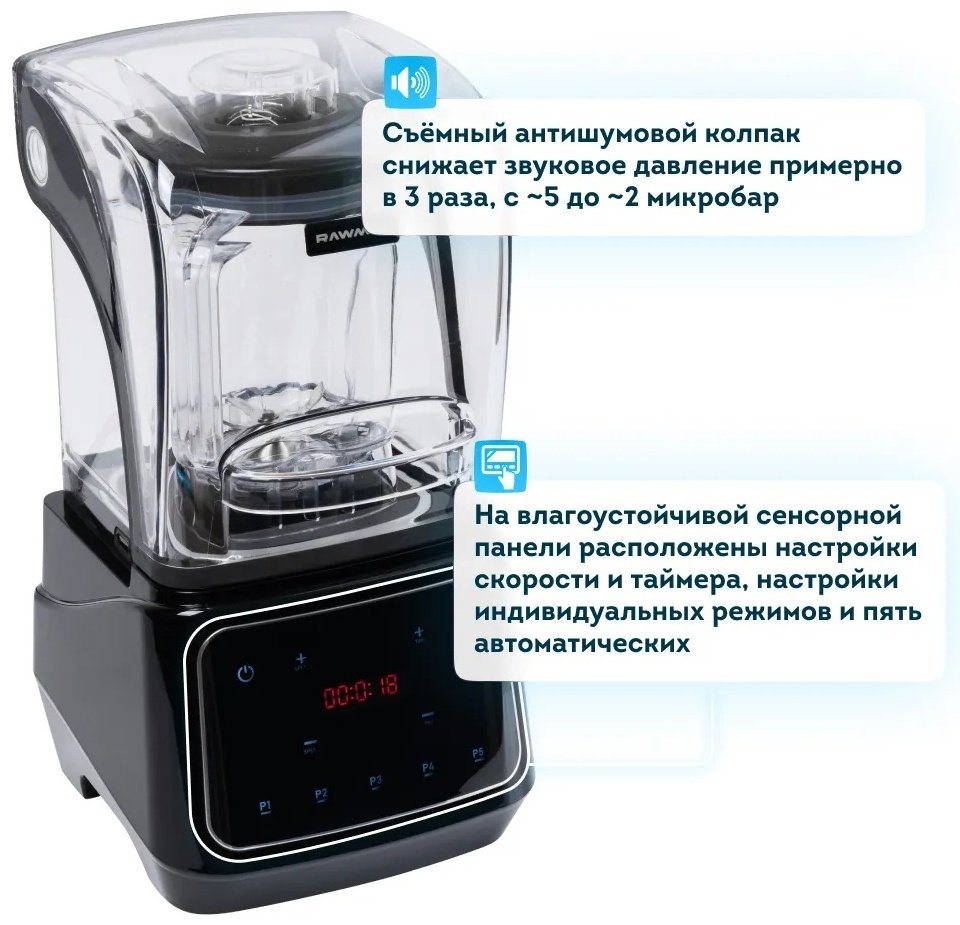 Блендер стационарный Rawmid Professional RPB-02 черный