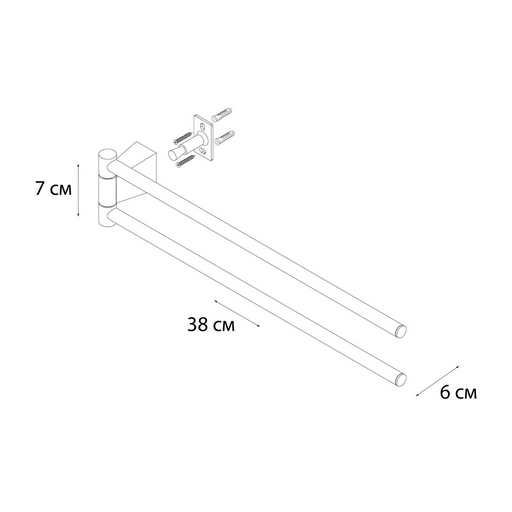 Полотенцедержатель рога 2-ой Fixsen Trend FX-97802A черный