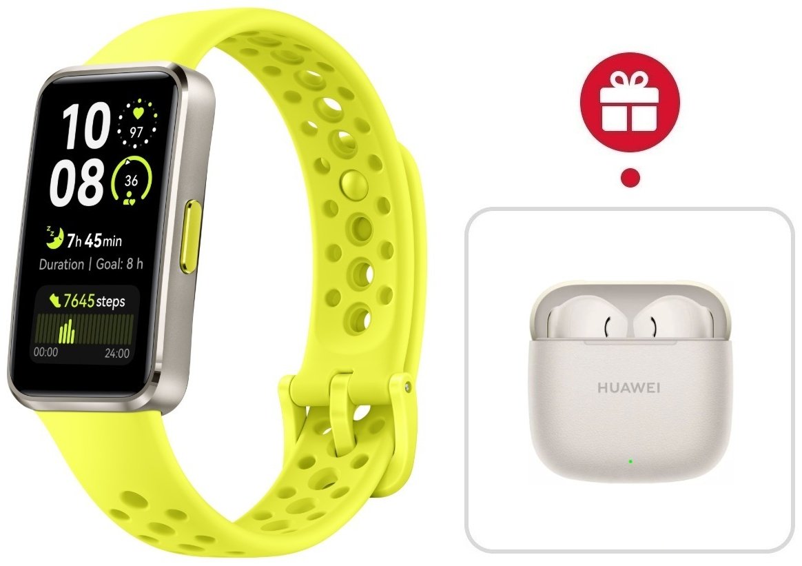 Фитнес-браслет Huawei Band 10 желтый + подарок купить,NaN
