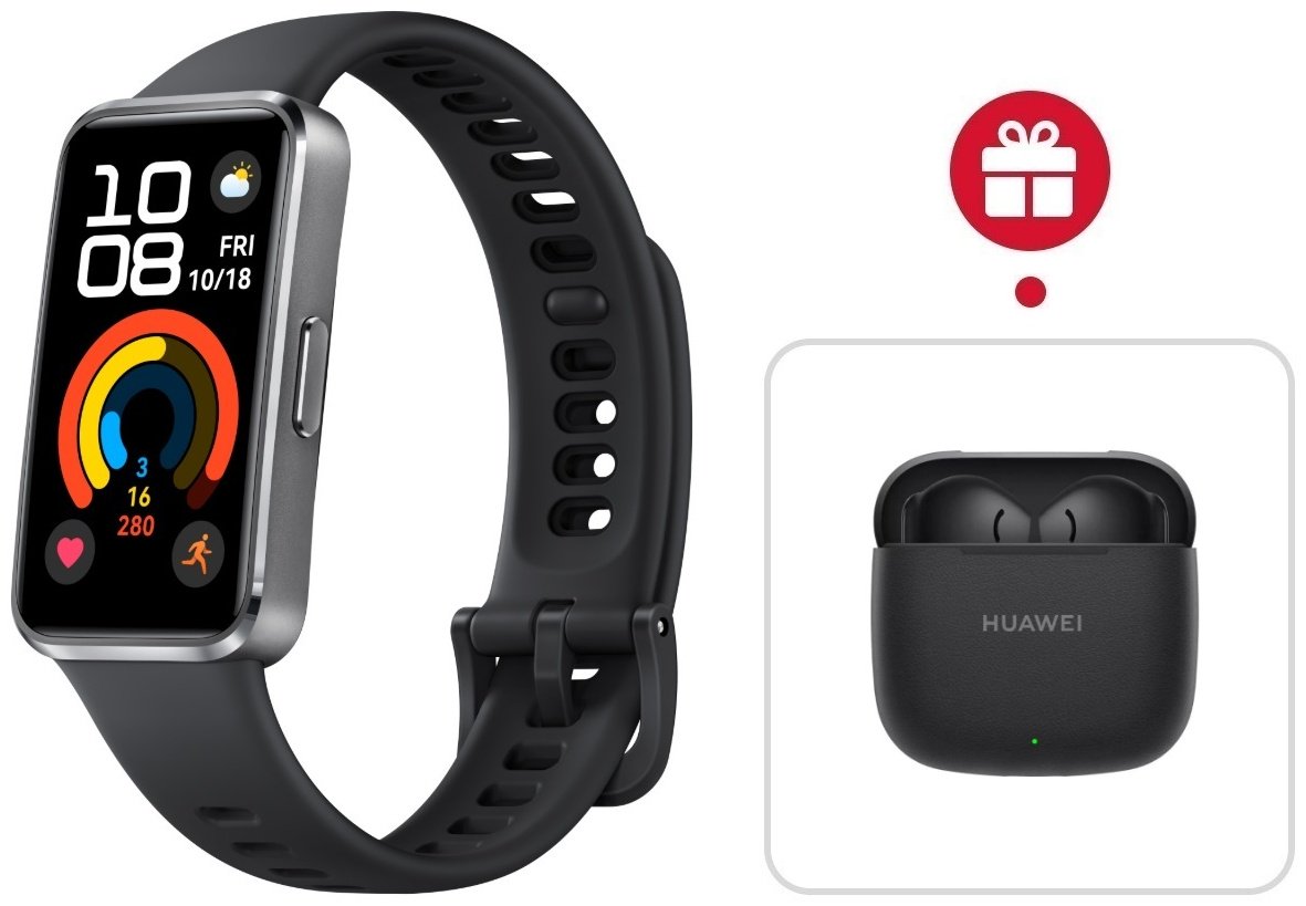 Фитнес-браслет Huawei Band 10 черно-серый + подарок купить,NaN