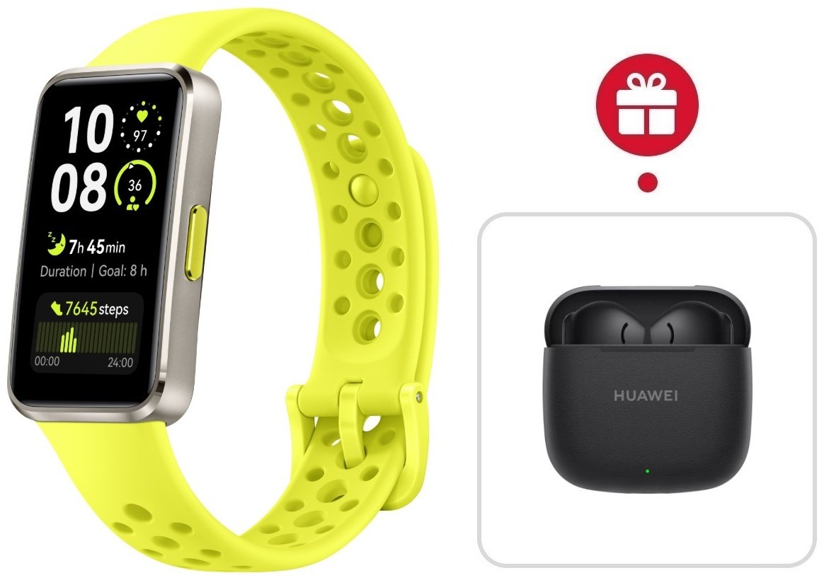 Фитнес-браслет Huawei Band 10 желтый + подарок купить,NaN
