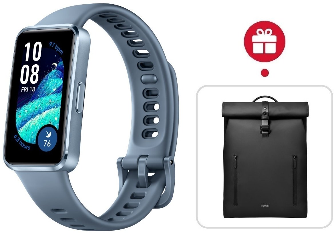 Фитнес-браслет Huawei Band 10 синий + подарок купить,NaN