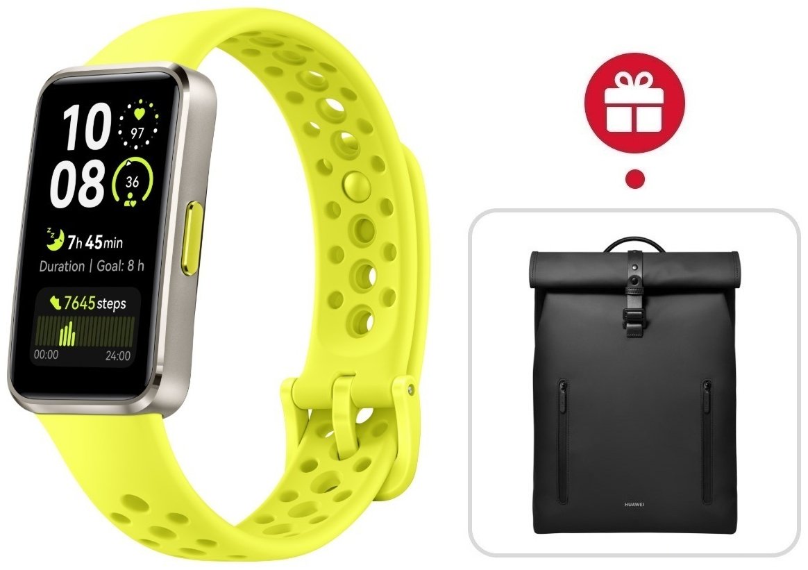 Фитнес-браслет Huawei Band 10 желтый + подарок купить,NaN