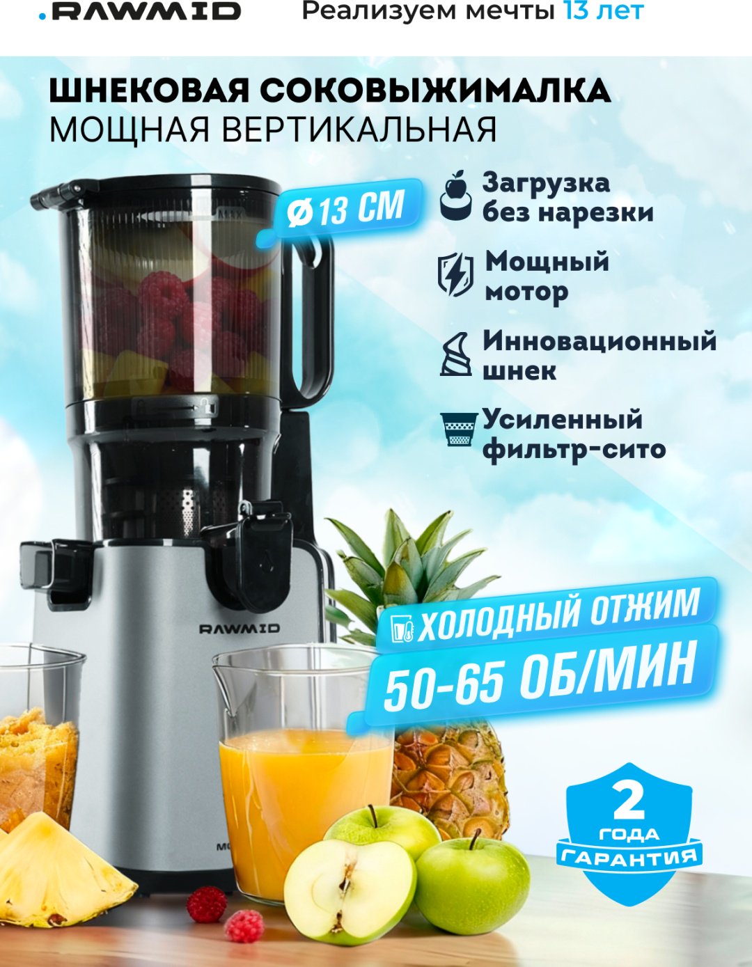 Соковыжималка Rawmid Modern RMJ-03 серый