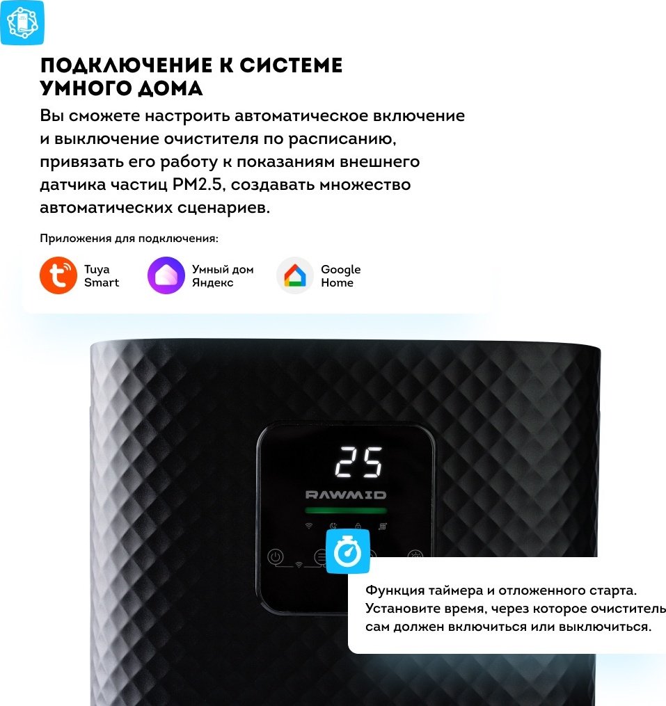 Очиститель воздуха Rawmid RMP-01 черный