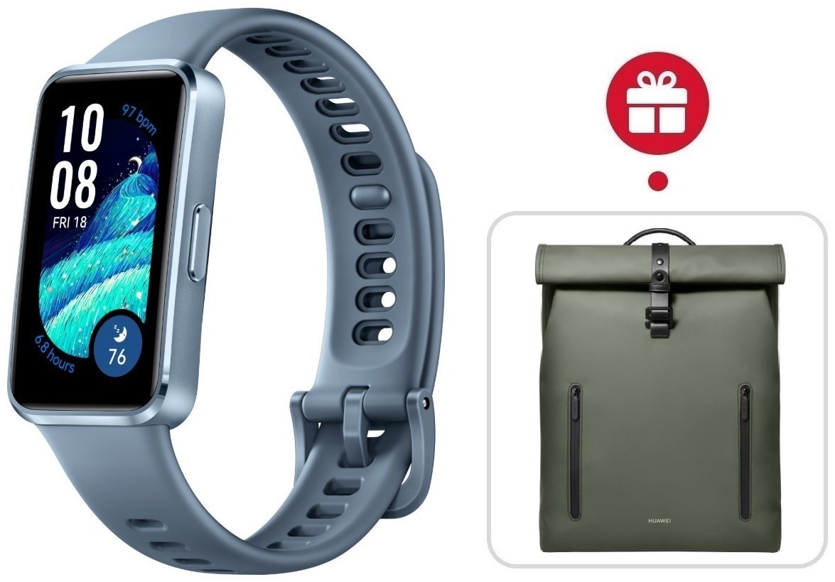 Фитнес-браслет Huawei Band 10 синий + подарок купить,NaN