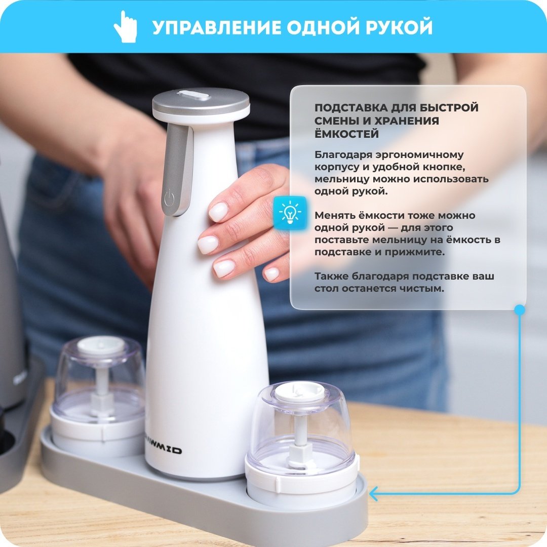 Мельница Rawmid RMG-01 White, пластик купить,NaN