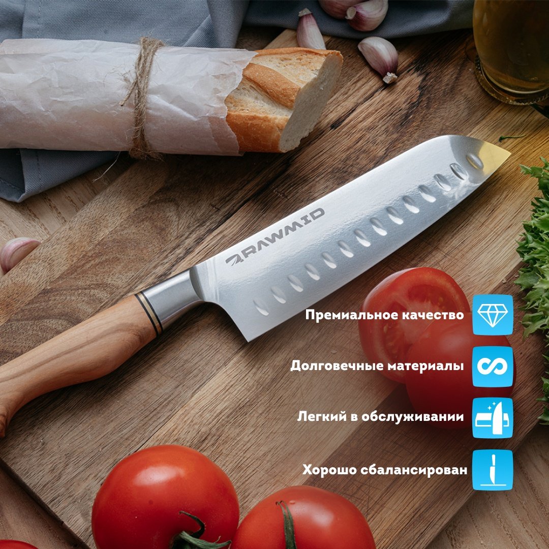 Нож сантоку Rawmid RCK-18, лезвие: сталь 1 шт купить,NaN