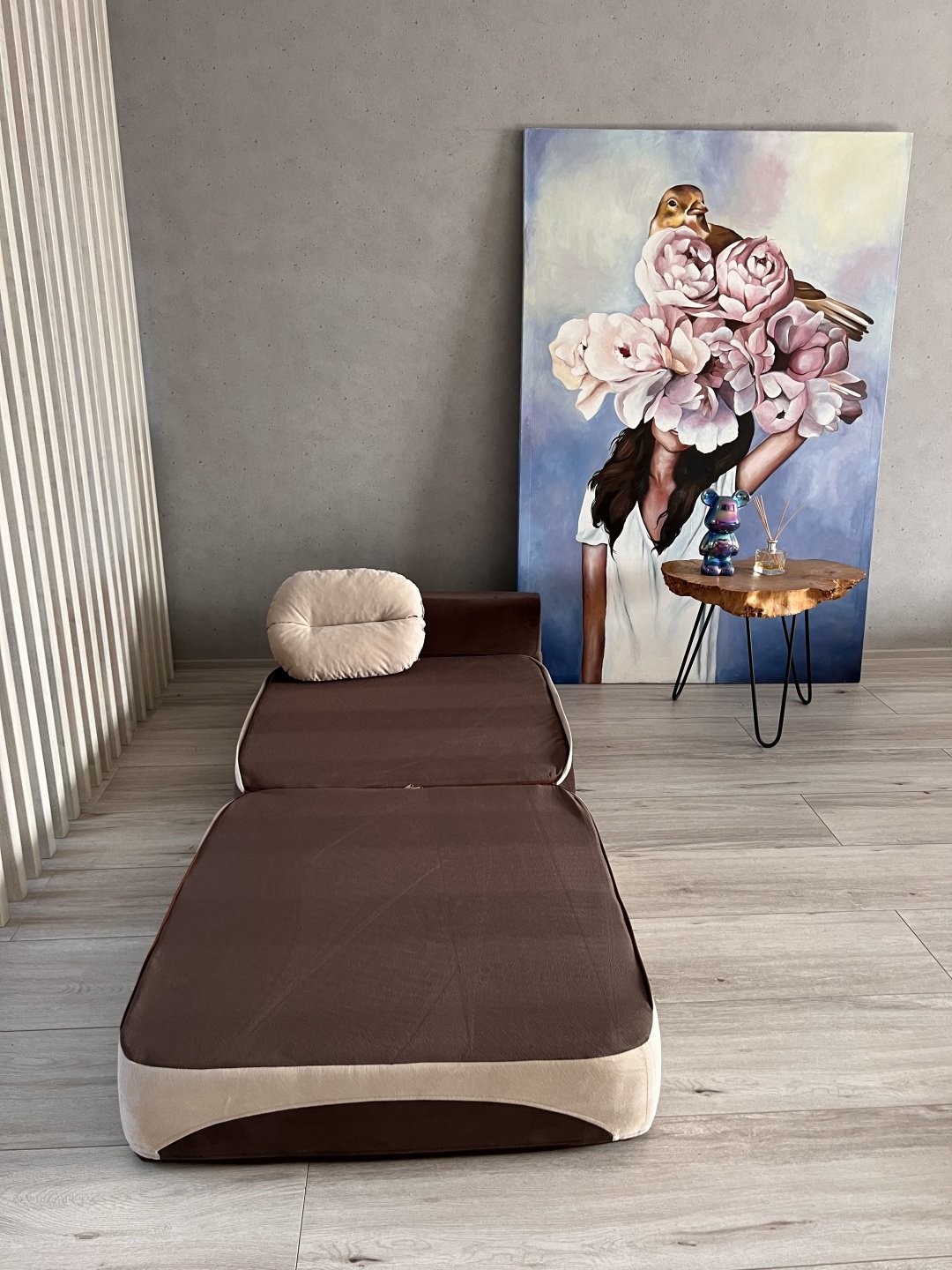 Кресло-кровать PRESTIGE MEBEL 0150 , обивка велюр, коричневый, бежевый купить,NaN