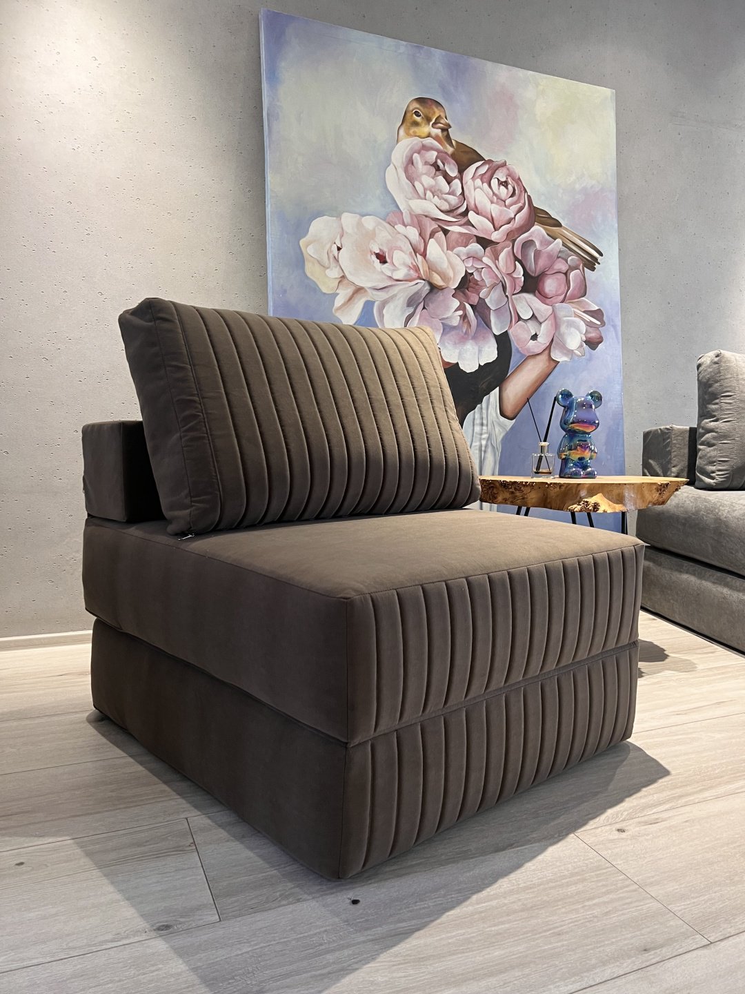 Бескаркасное кресло PRESTIGE MEBEL 09 , обивка велюр, коричневый купить,NaN