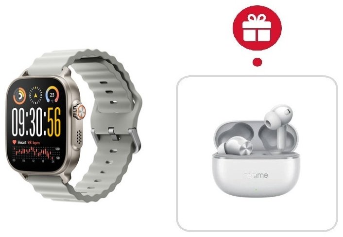 Смарт-часы Realme WATCH 5 50 мм серебристый-серый + подарок купить,NaN