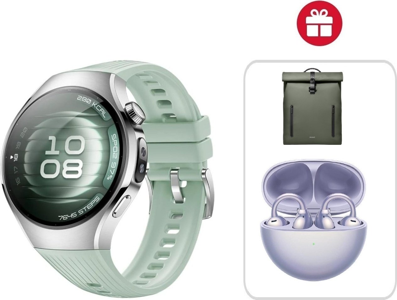 Смарт-часы Huawei Watch 5 42 мм серебристый-зеленый + подарок купить,NaN