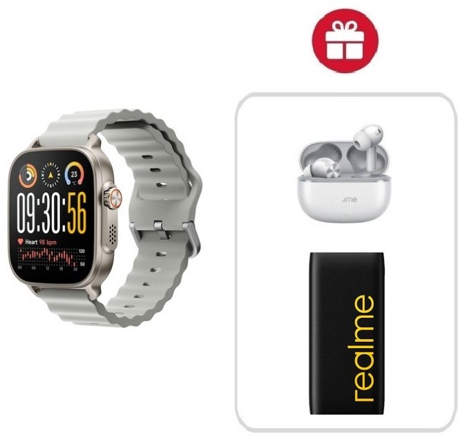 Смарт-часы Realme WATCH 5 50 мм серебристый-серый + подарок купить,NaN