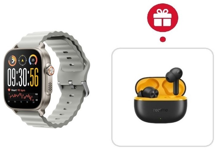 Смарт-часы Realme WATCH 5 50 мм серебристый-серый + подарок купить,NaN