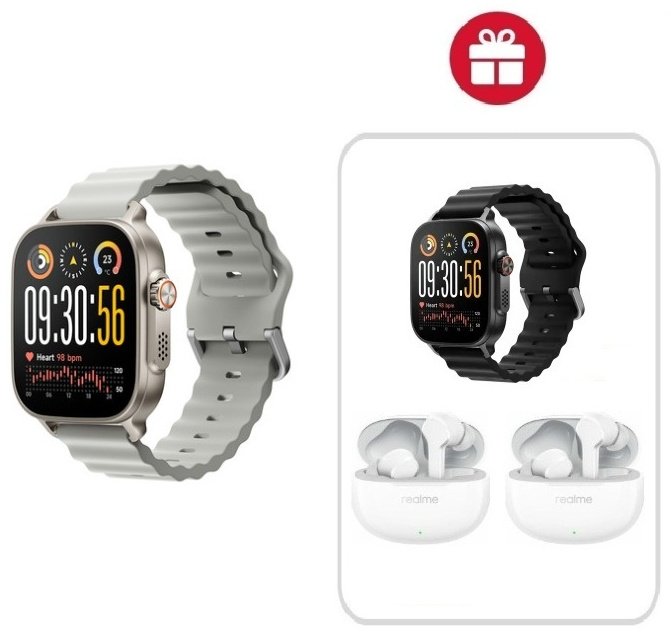 Смарт-часы Realme WATCH 5 50 мм серебристый-серый + подарок
