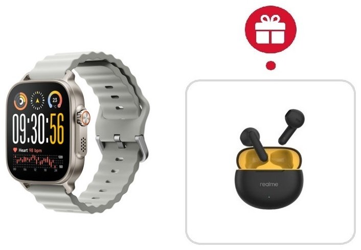 Смарт-часы Realme WATCH 5 50 мм серебристый-серый + подарок