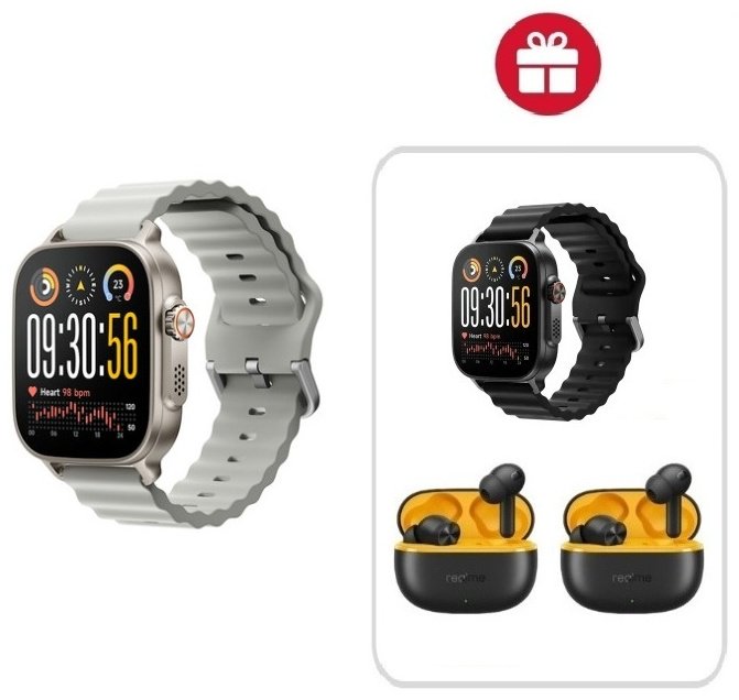 Смарт-часы Realme WATCH 5 50 мм серебристый-серый + подарок