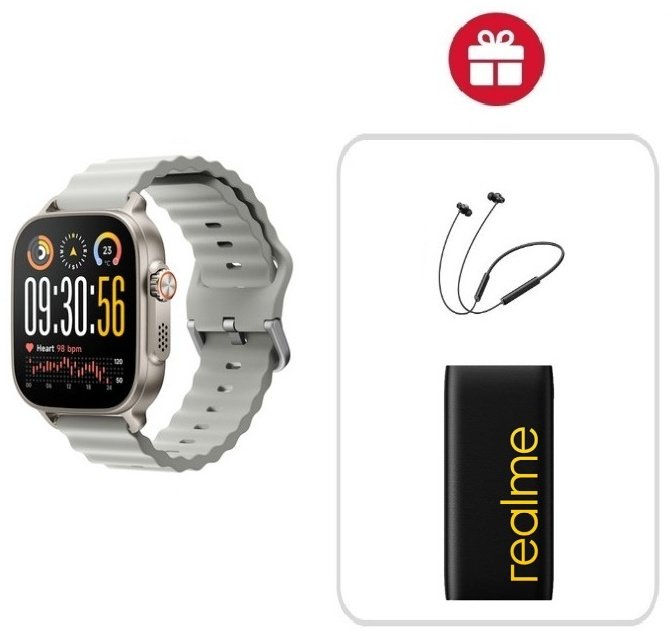 Смарт-часы Realme WATCH 5 50 мм серебристый-серый + подарок