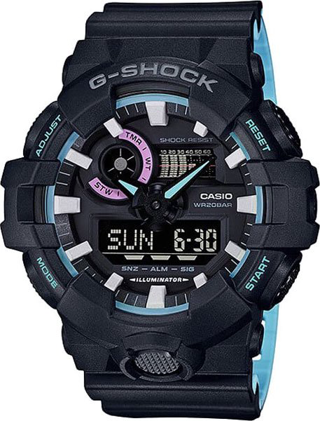 Часы Casio GA-700PC-1A черные  купить,NaN