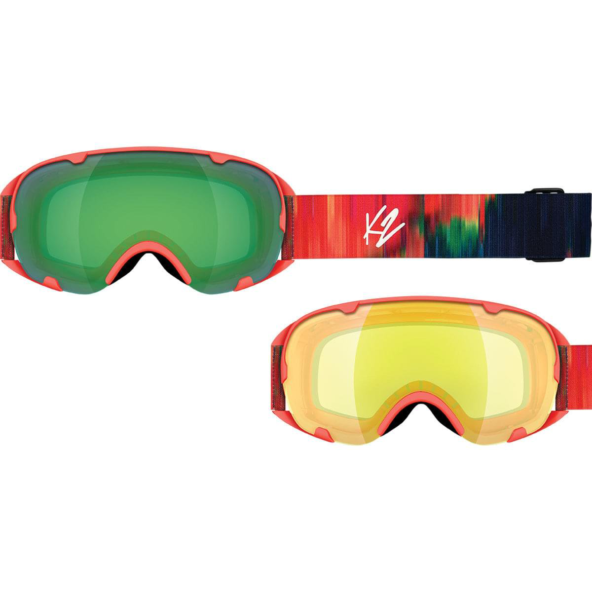 Маска горнолыжная K2 Scene coral spectrum aurora+yellow flash Red купить,NaN
