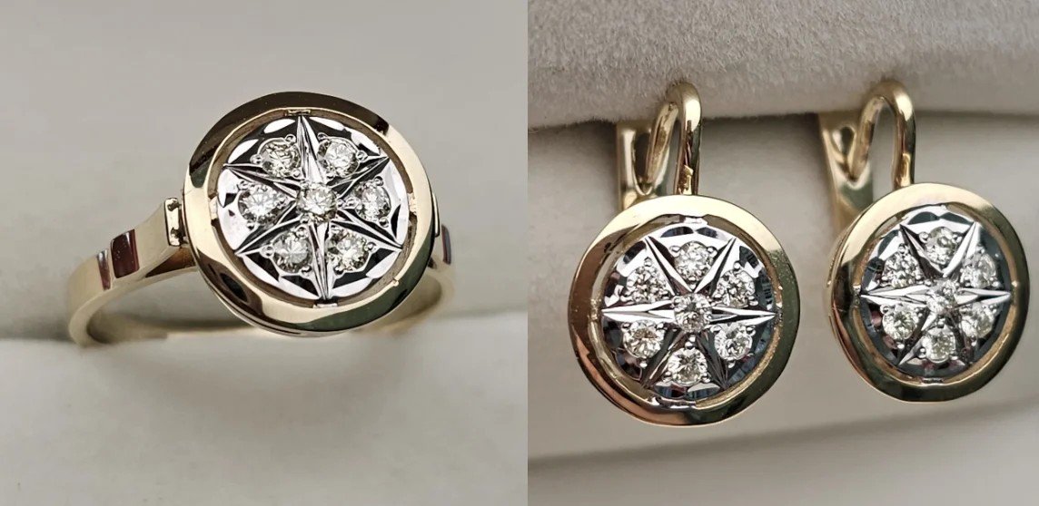 Комплект Deimantas 109898131 18р 0,21ct 0,42ct. купить,NaN