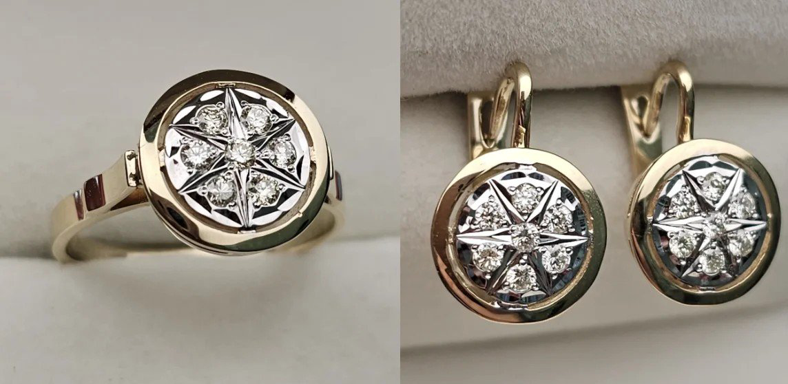 Комплект Deimantas 109898131 18р 0,21ct 0,42ct. купить,NaN