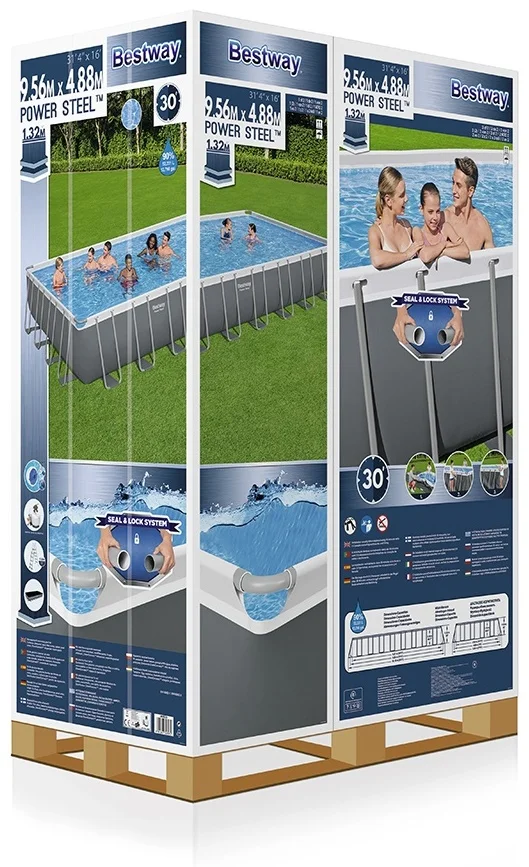 Бассейн каркасный Bestway 56623 956x488 см серый купить,0
