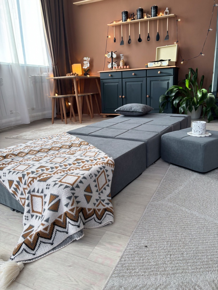 Кресло-кровать Marco mebel brand CUBes 78х200см серый купить,NaN