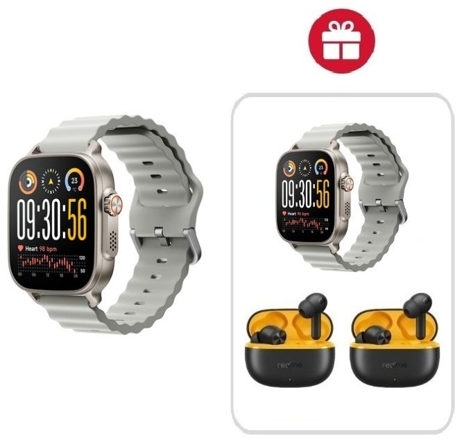 Смарт-часы Realme WATCH 5 50 мм серебристый-серый + подарок